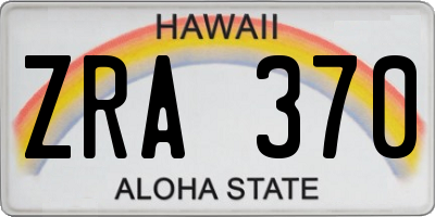HI license plate ZRA370