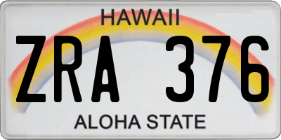 HI license plate ZRA376