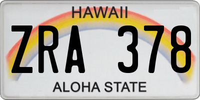 HI license plate ZRA378