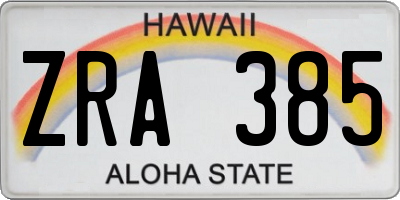 HI license plate ZRA385