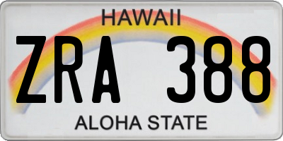 HI license plate ZRA388