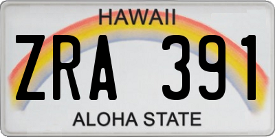 HI license plate ZRA391