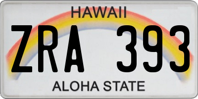 HI license plate ZRA393