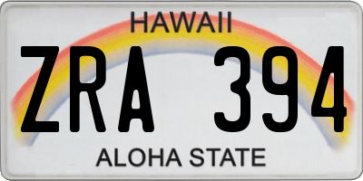 HI license plate ZRA394