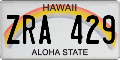 HI license plate ZRA429