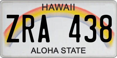 HI license plate ZRA438