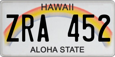 HI license plate ZRA452