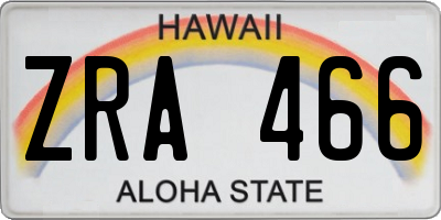 HI license plate ZRA466