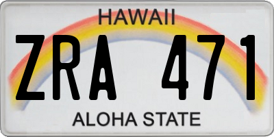 HI license plate ZRA471