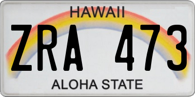 HI license plate ZRA473