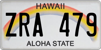 HI license plate ZRA479