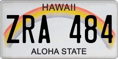HI license plate ZRA484