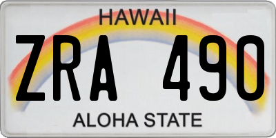 HI license plate ZRA490