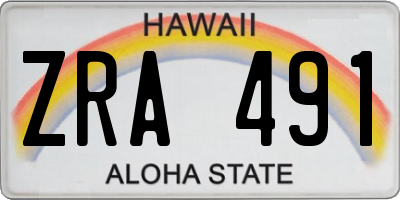 HI license plate ZRA491