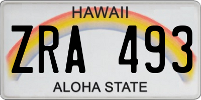 HI license plate ZRA493