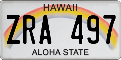 HI license plate ZRA497