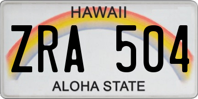 HI license plate ZRA504