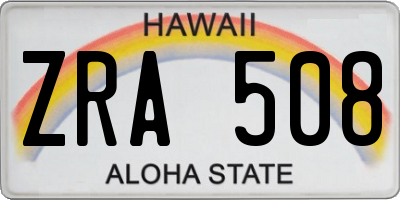 HI license plate ZRA508