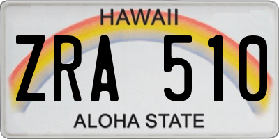HI license plate ZRA510