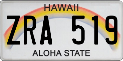 HI license plate ZRA519
