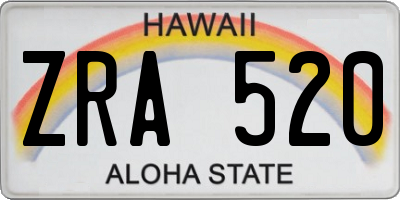HI license plate ZRA520