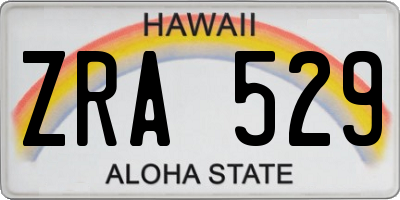 HI license plate ZRA529