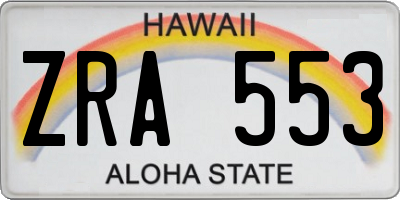 HI license plate ZRA553