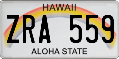 HI license plate ZRA559