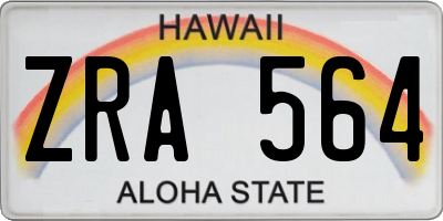 HI license plate ZRA564