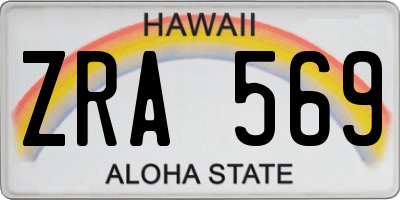 HI license plate ZRA569
