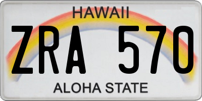 HI license plate ZRA570