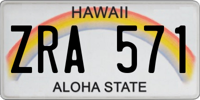 HI license plate ZRA571