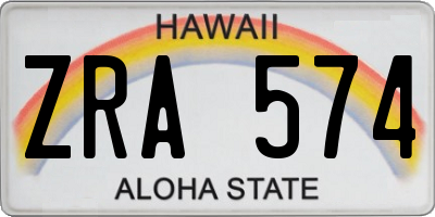 HI license plate ZRA574