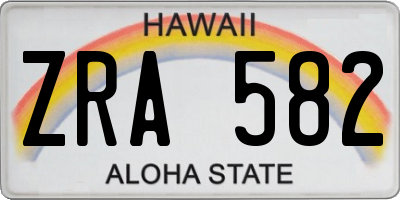 HI license plate ZRA582