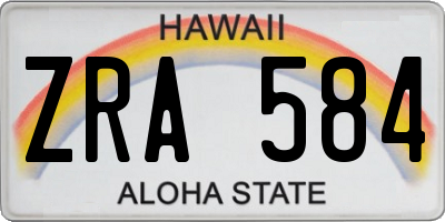 HI license plate ZRA584