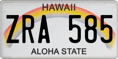 HI license plate ZRA585