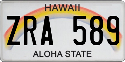 HI license plate ZRA589