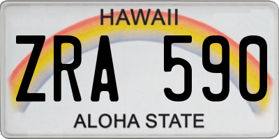 HI license plate ZRA590