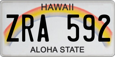 HI license plate ZRA592