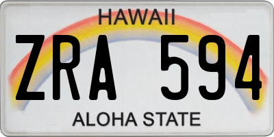 HI license plate ZRA594