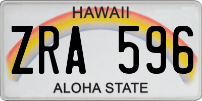 HI license plate ZRA596