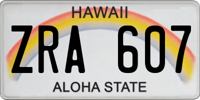 HI license plate ZRA607