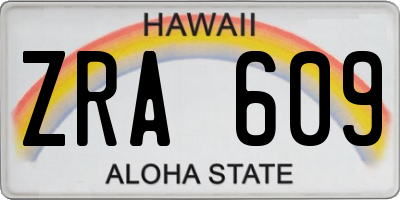 HI license plate ZRA609