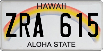 HI license plate ZRA615