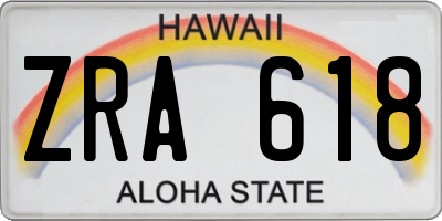 HI license plate ZRA618