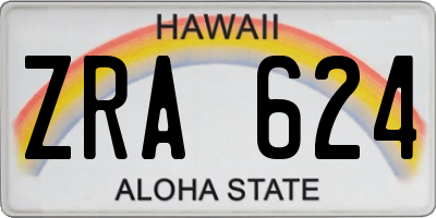 HI license plate ZRA624