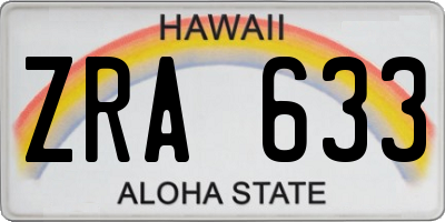 HI license plate ZRA633