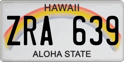 HI license plate ZRA639