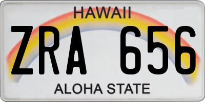 HI license plate ZRA656