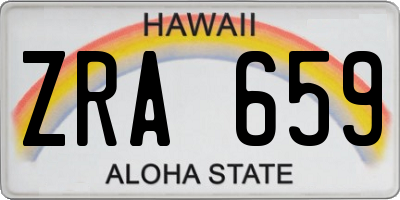HI license plate ZRA659